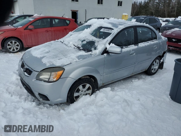 2010 Kia Rio with VIN KNADH4B38A6595734, listed as a Copart auction lot 46349825 with Not Provided miles and Salvage Title. Bid and sale history available at DreamBid. Image 1.