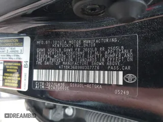 2008 Toyota Avalon XL with VIN 4T1BK36B98U307776, listed as a IAAI auction lot 39482831 with 168,618 mi miles. Bid and sale history available at carsss.com. Image 9.