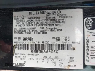 2010 Ford Fusion SE z VIN 3FAHP0HA6AR340837, wystawiony jako IAAI lot #42606746 z przebiegiem 189 204 mil mil oraz . Historia ofert i sprzedaży dostępna na DreamBid. Obrazek 9.