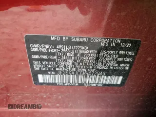 2021 Subaru Forester Premium with VIN JF2SKAJC6MH472049, listed as a Copart auction lot 64309585 with 51,125 mi miles and Salvage title. Bid and sale history available at DreamBid. Image 14.