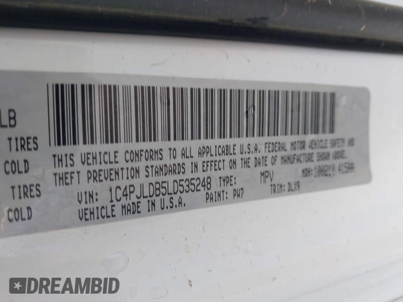 2020 Jeep Cherokee Limited с VIN 1C4PJLDB5LD535248, выставлен на аукционе IAAI как лот 42046656 с пробегом 105 319 миль миль и . История ставок и продаж доступна на DreamBid. Изображение 9.