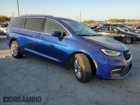 2021 Chrysler Pacifica Touring L with VIN 2C4RC3BG0MR554192, listed as a Copart auction lot 75395604 with 56,845 mi miles and Salvage title. Bid and sale history available at DreamBid. Image 4.