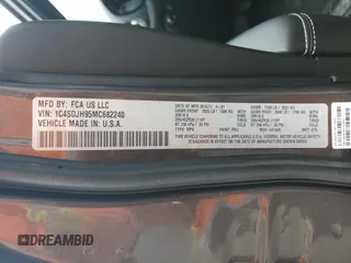 2021 Dodge Durango SRT Hellcat with VIN 1C4SDJH95MC682240, listed as a Copart auction lot 68318644 with 53,995 mi miles and Salvage Title. Bid and sale history available at DreamBid. Image 13.