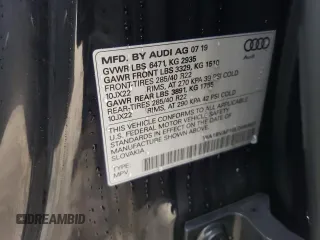 2020 Audi Q8 Premium Plus with VIN WA1BVAF10LD000667, listed as a Copart auction lot 43176355 with 71,253 mi miles and Salvage Title. Bid and sale history available at carsss.com. Image 13.