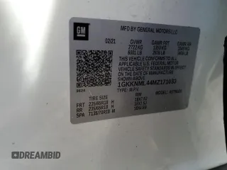 2021 GMC Acadia SLT with VIN 1GKKNML44MZ171033, listed as a Copart auction lot 74453874 with 54,247 mi miles and Non Repairable. Bid and sale history available at DreamBid. Image 14.