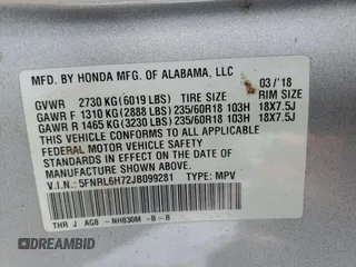 2018 Honda Odyssey EX-L z VIN 5FNRL6H72JB099281, wystawiony jako Copart lot #53515425 z przebiegiem 137 493 mil mil oraz Szkoda całkowita • Salvage title. Historia ofert i sprzedaży dostępna na DreamBid. Obrazek 13.