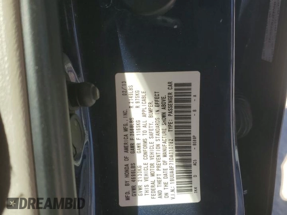 2013 Acura TL Advance z VIN 19UUA8F71DA010782, wystawiony jako Copart lot #48439525 z przebiegiem Nie podano mil oraz Szkoda całkowita • Salvage title. Historia ofert i sprzedaży dostępna na DreamBid. Obrazek 14.