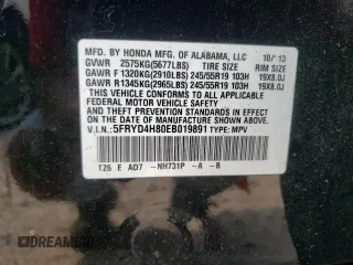 2014 Acura MDX Advance with VIN 5FRYD4H80EB019891, listed as a Copart auction lot 57969825 with 150,111 mi miles and Salvage title. Bid and sale history available at DreamBid. Image 13.