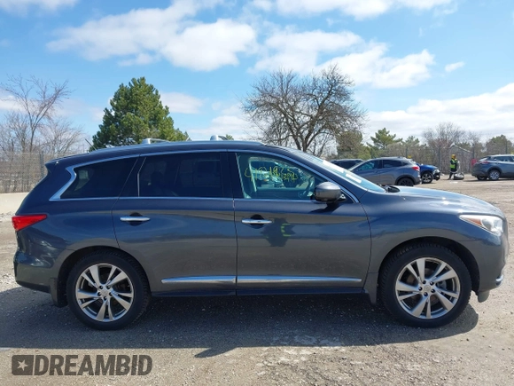 2013 Infiniti JX35 with VIN 5N1AL0MM5DC341869, listed as a IAAI auction lot 41921935 with 126,897 mi miles and . Bid and sale history available at DreamBid. Image 13.