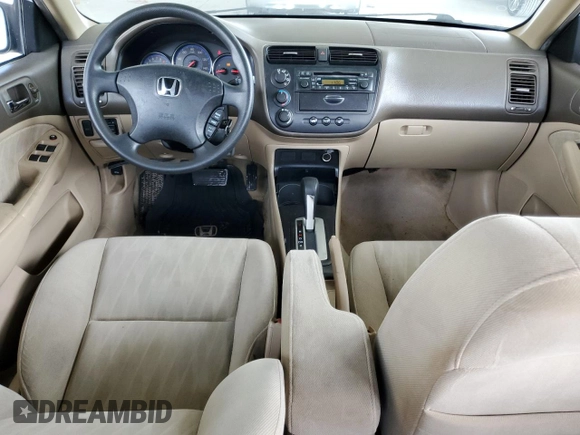 2005 Honda Civic LX with VIN 2HGES165X5H614941, listed as a Copart auction lot 51648795 with 107,218 mi miles and Salvage Title. Bid and sale history available at DreamBid. Image 8.
