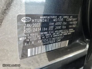 2022 Genesis G70 3.3T with VIN KMTG54TE1NU100317, listed as a Copart auction lot 71043572 with 23,779 mi miles. Bid and sale history available at carsss.com. Image 14.