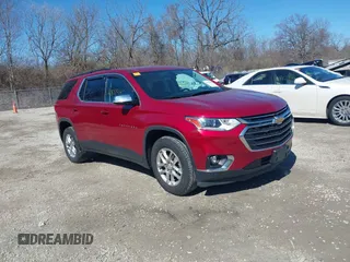 2019 Chevrolet Traverse LT Cloth with VIN 1GNERGKW7KJ113986, listed as a IAAI auction lot 41811590 with 154,082 mi miles. Bid and sale history available at carsss.com. Image 1.