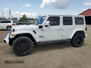 2021 Jeep Wrangler Unlimited Sahara z VIN 1C4JJXP63MW807717, wystawiony jako Copart lot #59731465 z przebiegiem 50 799 mil mil oraz Czysty tytuł • Clean title. Historia ofert i sprzedaży dostępna na DreamBid. Obrazek 1.