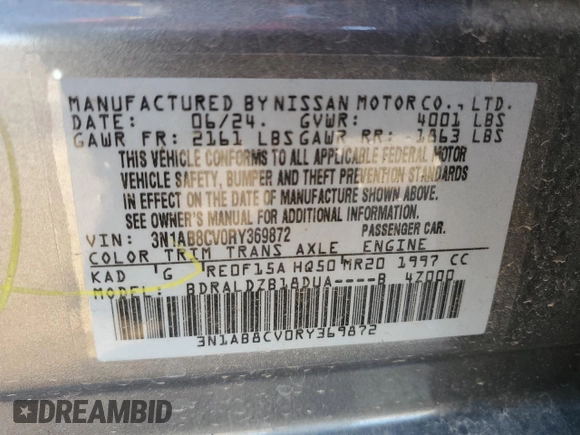 2024 Nissan Sentra SV with VIN 3N1AB8CV0RY369872, listed as a Copart auction lot 52216215 with 10,455 mi miles and Clean Title. Bid and sale history available at carsss.com. Image 12.
