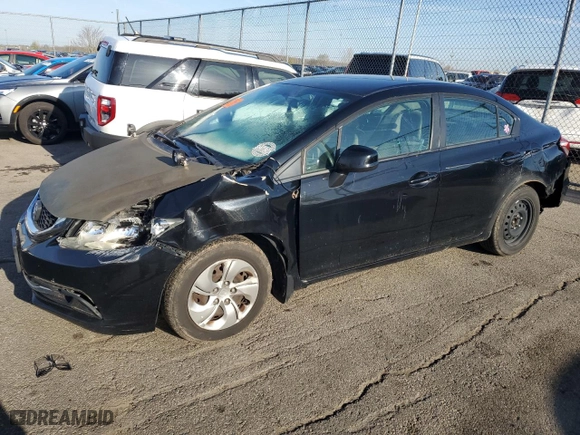 2013 Honda Civic Sdn LX with VIN 19XFB2F50DE053555, listed as a Copart auction lot 51796255 with 301,851 mi miles and Clean Title. Bid and sale history available at carsss.com. Image 1.