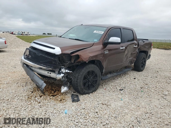2017 Toyota Tundra 2WD Platinum with VIN 5TFGW5F16HX227271, listed as a Copart auction lot 70784444 with 136,294 mi miles and Salvage Title. Bid and sale history available at carsss.com. Image 1.