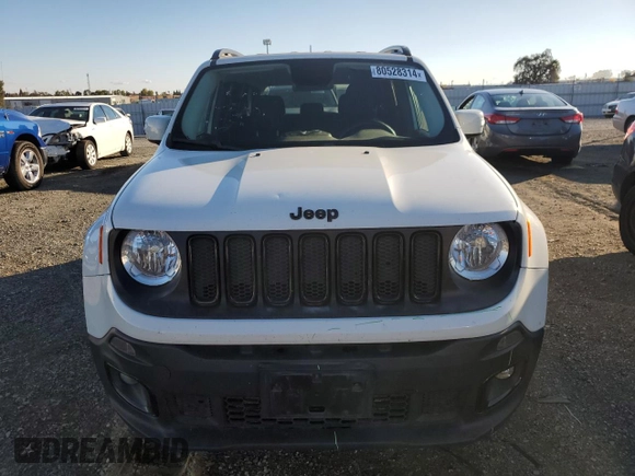 2017 Jeep Renegade Altitude with VIN ZACCJABH7HPG46080, listed as a Copart auction lot 80528314 with 91,123 mi miles and Salvage title. Bid and sale history available at DreamBid. Image 5.