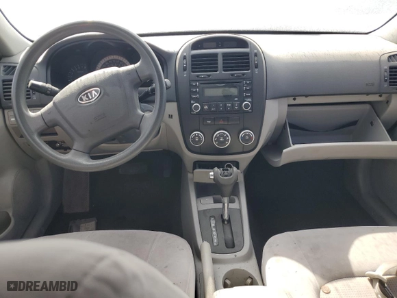 2007 Kia Spectra EX with VIN KNAFE121875442865, listed as a Copart auction lot 46743325 with 82,267 mi miles and Salvage Title. Bid and sale history available at carsss.com. Image 8.