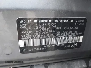 2022 Mitsubishi Outlander SE with VIN JA4J4UA8XNZ013789, listed as a IAAI auction lot 42572318 with 47,467 mi miles and . Bid and sale history available at DreamBid. Image 9.