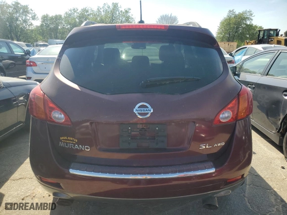 2009 Nissan Murano S with VIN JN8AZ18W59W108749, listed as a Copart auction lot 50518645 with 151,179 mi miles and Clean Title. Bid and sale history available at carsss.com. Image 6.