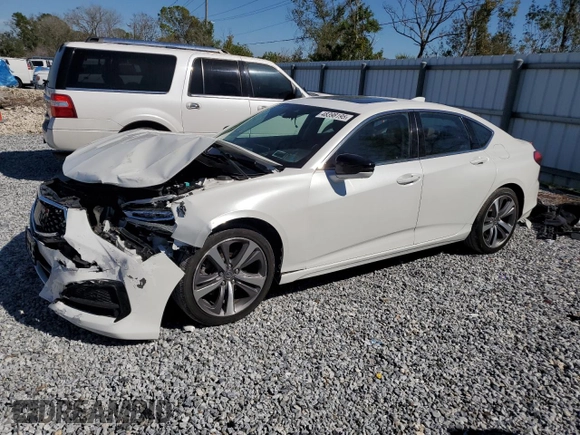 2021 Acura TLX w/Advance Package with VIN 19UUB5F62MA003777, listed as a Copart auction lot 48398195 with 34,342 mi miles and Non Repairable. Bid and sale history available at carsss.com. Image 1.