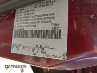 1999 Ford Contour SE с VIN 1FAFP6634XK122732, выставлен на аукционе IAAI как лот 41113301 с пробегом 161 705 миль миль и . История ставок и продаж доступна на DreamBid. Изображение 9.