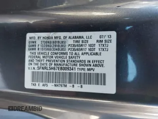 2014 Honda Odyssey EX-L z VIN 5FNRL5H67EB009341, wystawiony jako IAAI lot #41197966 z przebiegiem 172 631 mil mil oraz . Historia ofert i sprzedaży dostępna na DreamBid. Obrazek 9.