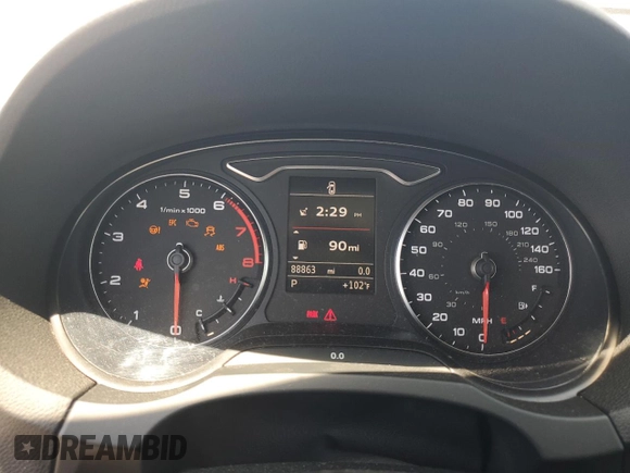 2015 Audi A3 Premium with VIN WAUACGFF9F1098901, listed as a Copart auction lot 62383875 with 88,863 mi miles and Salvage title. Bid and sale history available at DreamBid. Image 9.