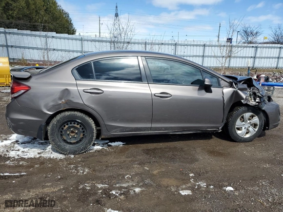 2013 Honda Civic Sdn LX with VIN 2HGFB2F40DH008726, listed as a Copart auction lot 52205165 with 310,718 mi miles and Salvage Title. Bid and sale history available at carsss.com. Image 3.