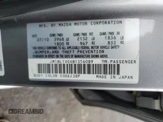 2011 Mazda 3 i Touring with VIN JM1BL1VGXB1356089, listed as a Copart auction lot 50006755 with 91,553 mi miles and Salvage Title. Bid and sale history available at carsss.com. Image 12.