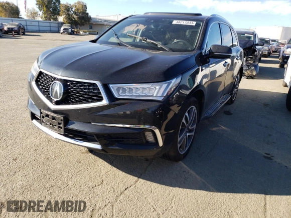 2018 Acura MDX Sport Hybrid w/Advance Pkg with VIN 5J8YD7H79JL000159, listed as a Copart auction lot 38217033 with 0 mi miles. Bid and sale history available at carsss.com. Image 1.