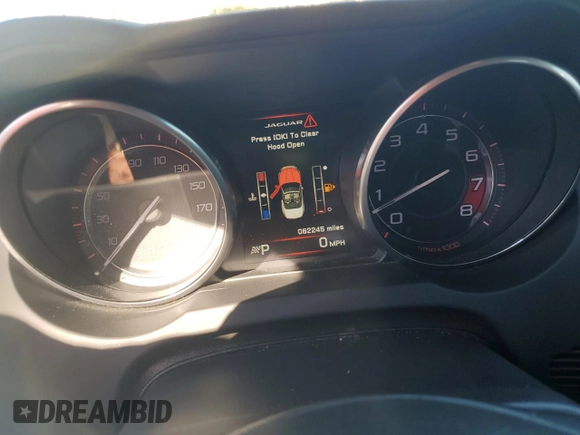 2015 Jaguar F-Type V6 with VIN SAJWA6E74F8K15229, listed as a Copart auction lot 73109184 with 62,245 mi miles and Salvage Title. Bid and sale history available at DreamBid. Image 9.