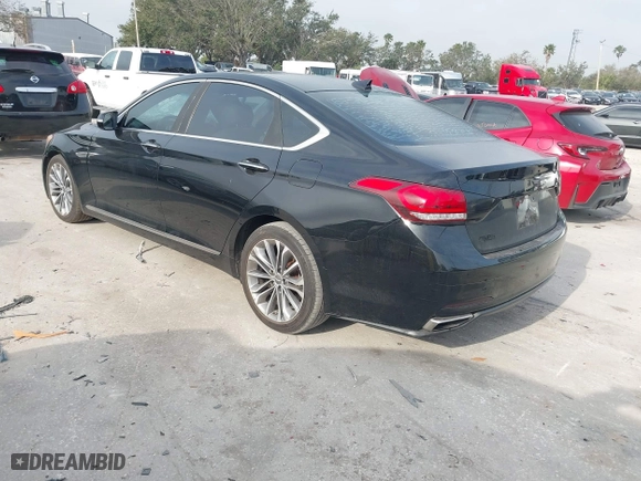2016 Hyundai Genesis 3.8L with VIN KMHGN4JE7GU129448, listed as a IAAI auction lot 41456030 with 213,893 mi miles. Bid and sale history available at carsss.com. Image 3.