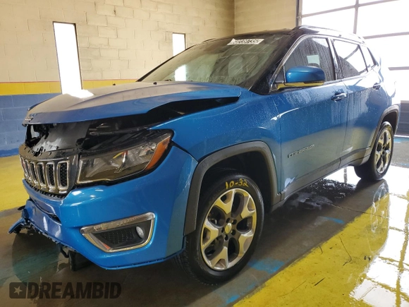 2017 Jeep Compass Limited z VIN 3C4NJDCB7HT641989, wystawiony jako Copart lot #60239735 z przebiegiem 61 915 mil mil oraz Czysty tytuł • Clean title. Historia ofert i sprzedaży dostępna na DreamBid. Obrazek 1.
