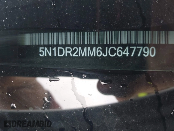 2018 Nissan Pathfinder SL z VIN 5N1DR2MM6JC647790, wystawiony jako IAAI lot #41223318 z przebiegiem 127 855 mil mil oraz . Historia ofert i sprzedaży dostępna na DreamBid. Obrazek 9.