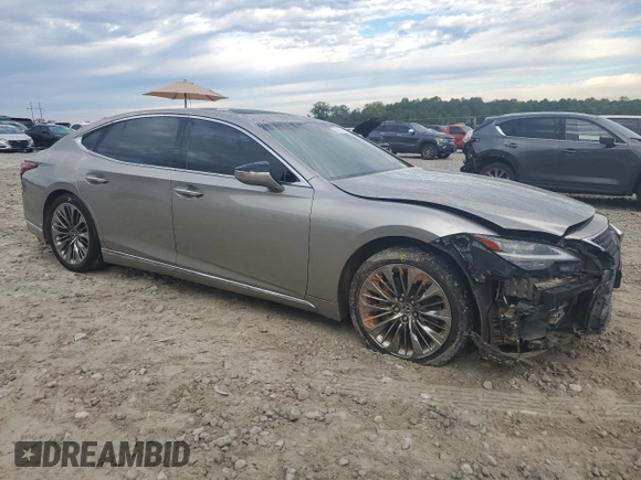 2021 Lexus LS 500 with VIN JTHD51FF2M5014610, listed as a Copart auction lot 73633494 with 91,444 mi miles and Salvage title. Bid and sale history available at DreamBid. Image 4.