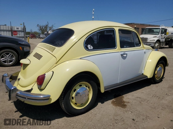 1969 Volkswagen Beetle with VIN 1191032049, listed as a Copart auction lot 55768275 with 6,077 mi miles and Salvage Title. Bid and sale history available at DreamBid. Image 3.