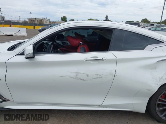 2017 Infiniti Q60 Red Sport 400 with VIN JN1FV7EKXHM611062, listed as a IAAI auction lot 40374401 with 69,460 mi miles and . Bid and sale history available at carsss.com. Image 14.
