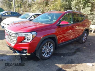2023 GMC Terrain SLT with VIN 3GKALVEG3PL240143, listed as a IAAI auction lot 40824193 with 25,475 mi miles and . Bid and sale history available at carsss.com. Image 2.