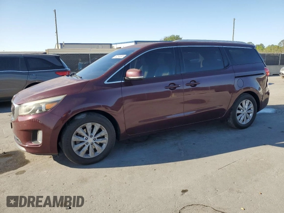 2015 Kia Sedona EX with VIN KNDMC5C16F6020916, listed as a Copart auction lot 49264995 with 133,164 mi miles and Salvage Title. Bid and sale history available at carsss.com. Image 1.