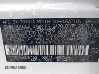 2023 Lexus IS 350 F Sport with VIN JTHGZ1B27P5071491, listed as a IAAI auction lot 41908414 with 24,622 mi miles and . Bid and sale history available at DreamBid. Image 9.