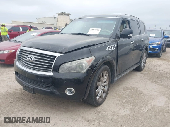 2013 Infiniti QX56 with VIN JN8AZ2NF6D9550697, listed as a IAAI auction lot 42164023 with 123,590 mi miles and . Bid and sale history available at DreamBid. Image 2.