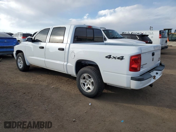 2007 Dodge Dakota SLT with VIN 1D7HW48P17S172620, listed as a Copart auction lot 48219055 with 136,230 mi miles and Salvage Title. Bid and sale history available at carsss.com. Image 2.