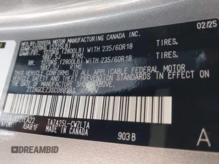 2025 Lexus NX 350 with VIN 2T2AGCEZ3SC080391, listed as a IAAI auction lot 42331282 with 1,464 mi miles and . Bid and sale history available at DreamBid. Image 9.