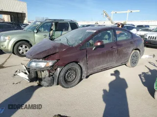 2013 Honda Civic LX with VIN 19XFB2F54DE037147, listed as a Copart auction lot 46339035 with Not Provided miles and Salvage Title. Bid and sale history available at DreamBid. Image 1.
