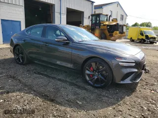 2022 Genesis G70 3.3T with VIN KMTG54TE6NU100703, listed as a Copart auction lot 54643714 with 6,889 mi miles. Bid and sale history available at carsss.com. Image 4.