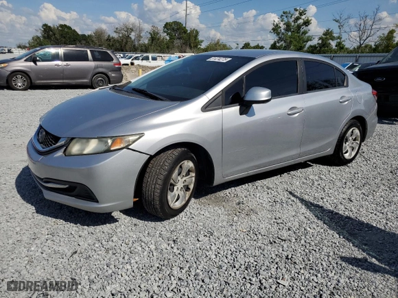 2013 Honda Civic Sdn LX with VIN 19XFB2F50DE080819, listed as a Copart auction lot 51474275 with 176,063 mi miles and Salvage Title. Bid and sale history available at carsss.com. Image 1.