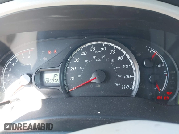 2012 Toyota Sienna LE AAS with VIN 5TDKK3DC6CS189747, listed as a IAAI auction lot 41857367 with 205,376 mi miles and . Bid and sale history available at DreamBid. Image 7.