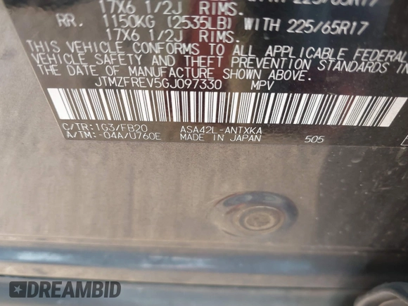 2016 Toyota RAV4 LE with VIN JTMZFREV5GJ097330, listed as a IAAI auction lot 41884397 with 107,699 mi miles. Bid and sale history available at carsss.com. Image 9.