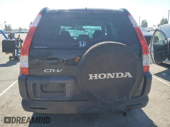 2005 Honda CR-V EX with VIN SHSRD78835U304892, listed as a Copart auction lot 46188995 with 186,054 mi miles and Salvage Title. Bid and sale history available at carsss.com. Image 6.